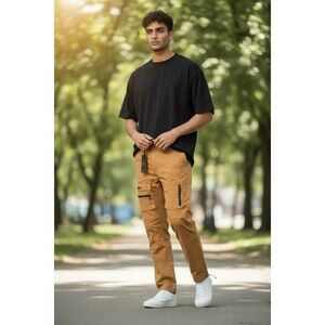 Reason Men's Cargo Pants Size L 33-31 Rust Joggers Fishing Golf NEW WITH TAGS